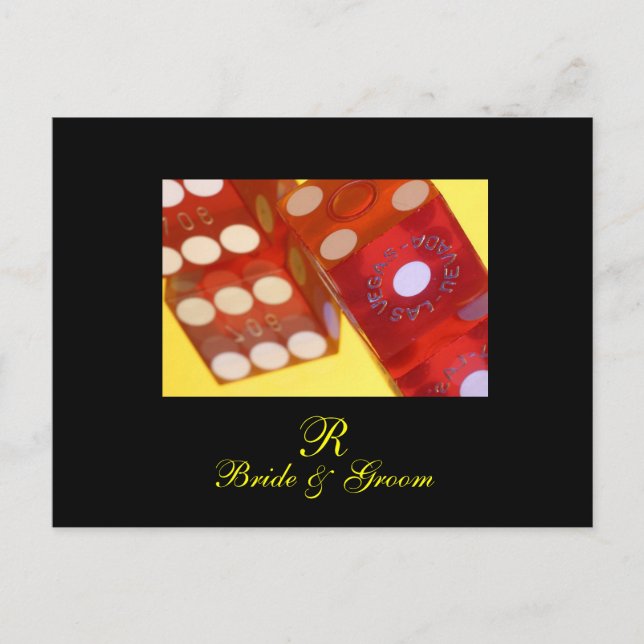 Las Vegas Wedding Dice Save The Dates Postcards (Front)