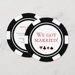 Las Vegas Wedding Elopement Announcement Poker