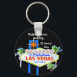 Las Vegas Wedding Favour   Key Ring<br><div class="desc">Las Vegas wedding favour - a personalised keychain featuring the famous welcome to fabulous Las Vegas sign. Change text as well as font colour and style by clicking on personalise and then on the next screen select "click to customise further."</div>