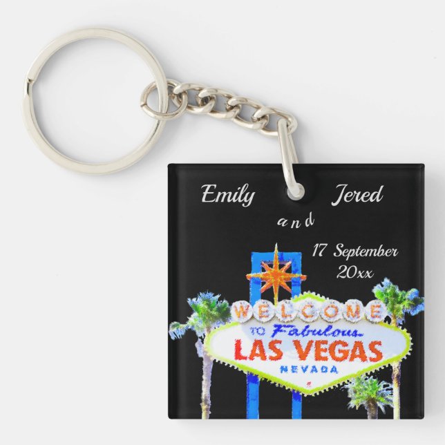 Las Vegas Wedding Favour   Keychain (Front)