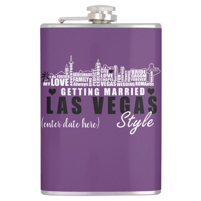 Las Vegas Wedding Gift Ideas - Wedding Party Flask (Front)
