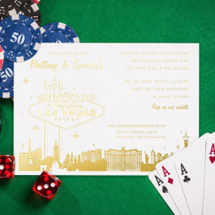 Las Vegas Wedding Gold Foil Invitation