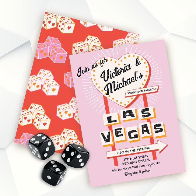 Las Vegas Wedding heart sign Invitation (Creator Uploaded)