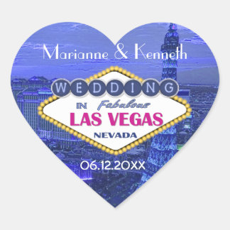 Las Vegas Wedding Heart Sticker