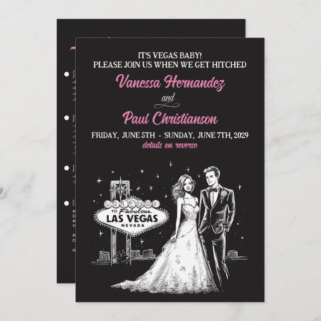 Las Vegas Wedding Invitation (Front/Back)