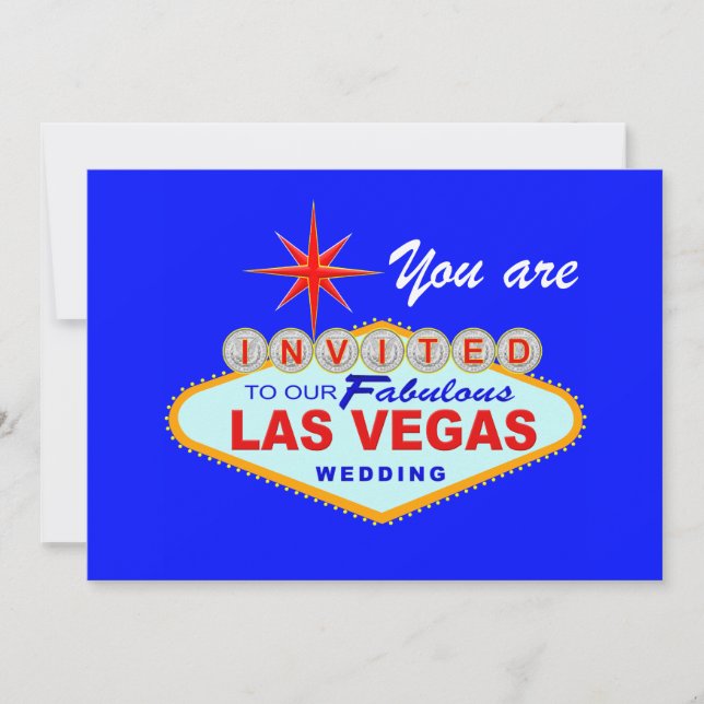 Las Vegas Wedding Invitation  LITEBLUE (Front)