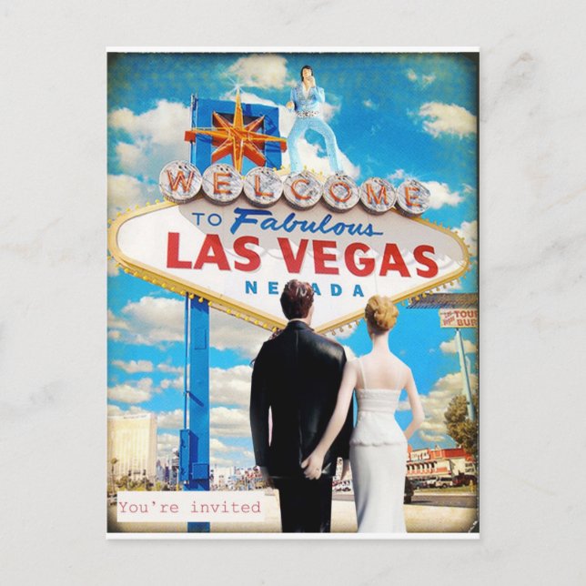 Las Vegas Wedding Invitation Postcard (Front)