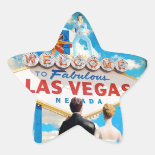 Las Vegas Wedding Invitation Star Sticker