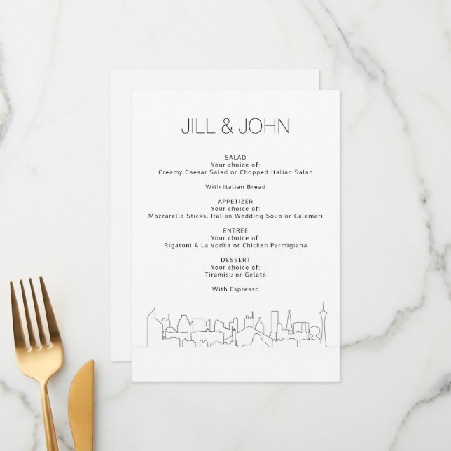 Las Vegas Wedding  Menu (Front/Back In Situ)