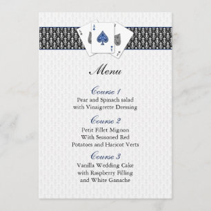 Las vegas wedding menu cards