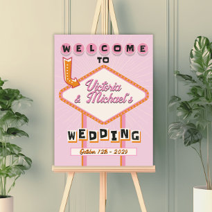 Las Vegas Wedding Mod Retro Welcome Sign