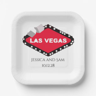 Las Vegas Wedding Paper Plate
