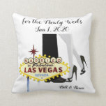 Las Vegas Wedding Personalised Throw Pillow<br><div class="desc">Las Vegas Wedding Personalised Throw Pillow
Adorable keepsake gift for the Newly Weds
Pillow are great a fun way to add your personalise message on back if desire</div>