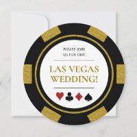Las Vegas Wedding Poker Chip Gold Black White