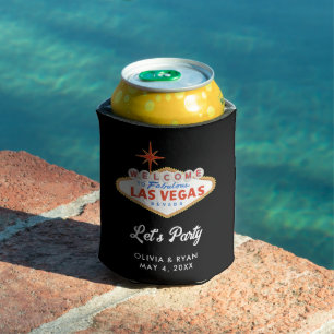Las Vegas Wedding Pool Day Favour Can Cooler