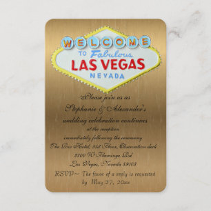 Las Vegas Wedding Reception Gold Enclosure Card