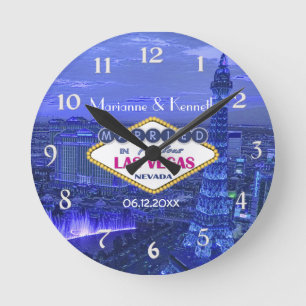 Las Vegas Wedding Round Clock