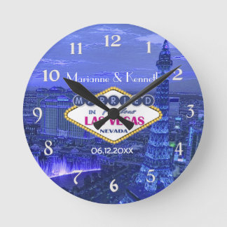 Las Vegas Wedding Round Clock