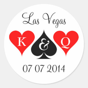 Las Vegas wedding stickers with monogram and date