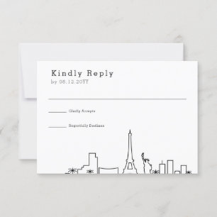 Las Vegas Wedding   Stylised Skyline RSVP