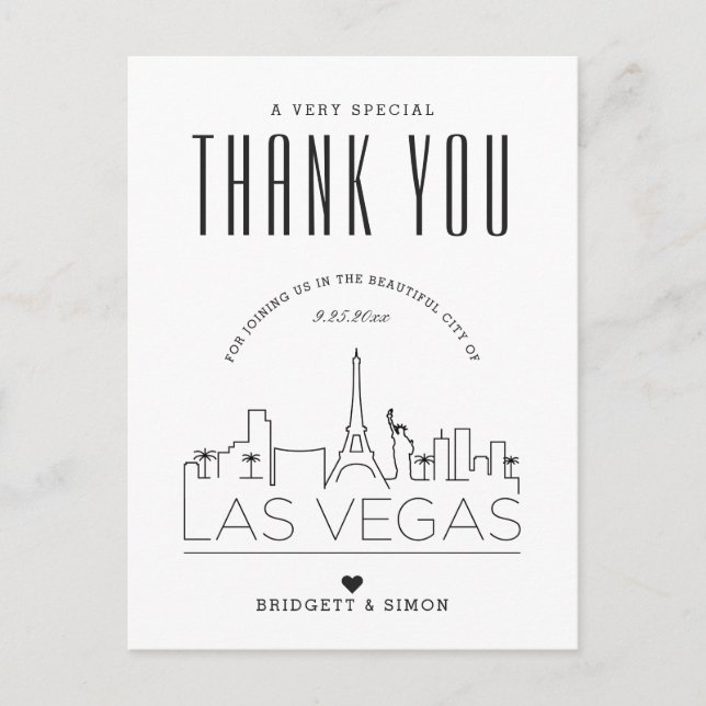 Las Vegas Wedding | Thanks for Coming! Postcard (Front)