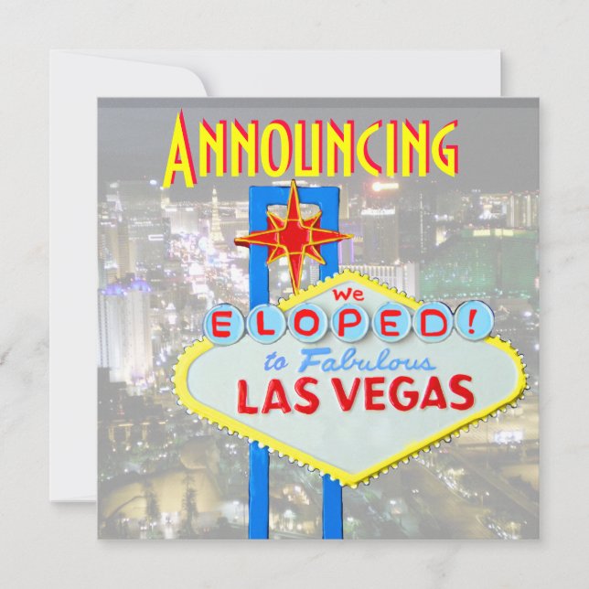 Las Vegas Wedding We Eloped Announcement (Front)