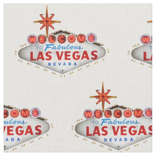 Las Vegas Welcome Sign Fabric (Close Up)