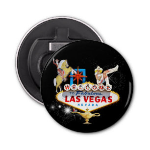 Las Vegas Welcome Sign On Starry Background Bottle Opener