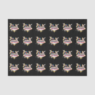 Las Vegas Welcome Sign On Starry Background Tissue Paper