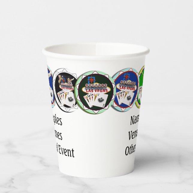 Las Vegas Welcome Sign Poker Chips Paper Cups (Left)