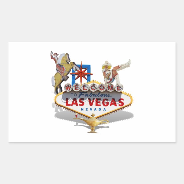 Las Vegas Welcome Sign Rectangular Sticker (Front)
