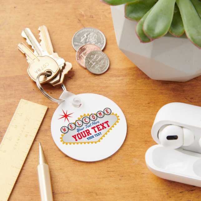 Las Vegas Welcome Sign Your Text  Key Ring (Desk)