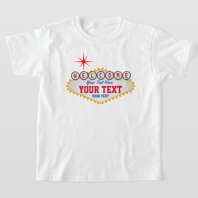 Las Vegas Welcome Text T-Shirt (Laydown)
