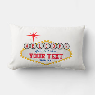 Las Vegas Welcome Your Text Lumbar Cushion