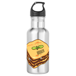Lasagne cartoon illustration 532 ml water bottle