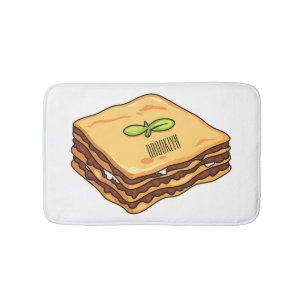 Lasagne cartoon illustration bath mat