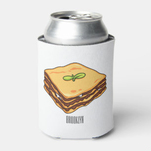 Lasagne cartoon illustration can cooler