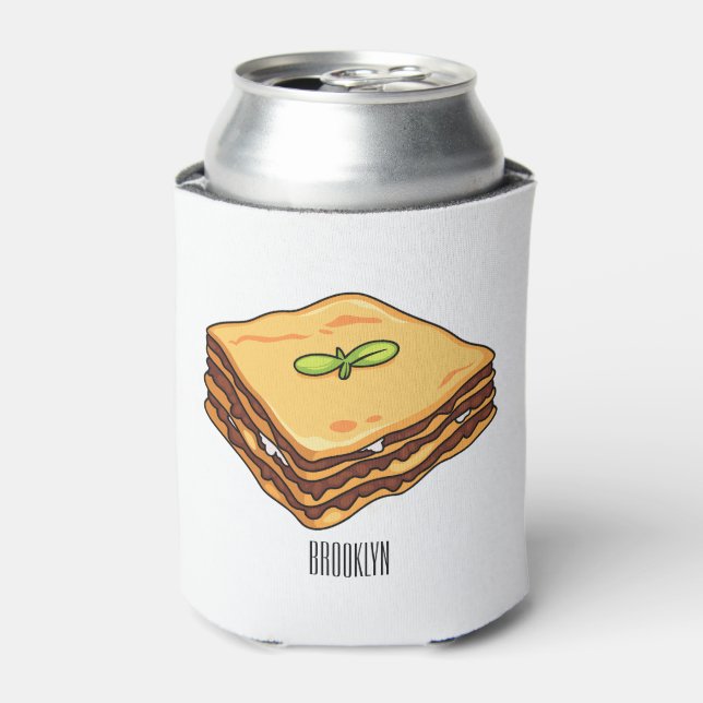 Lasagne cartoon illustration can cooler (Can Front)