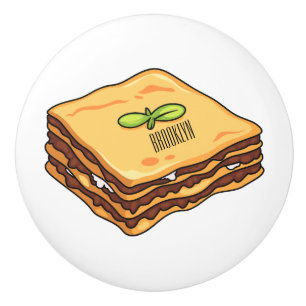 Lasagne cartoon illustration ceramic knob