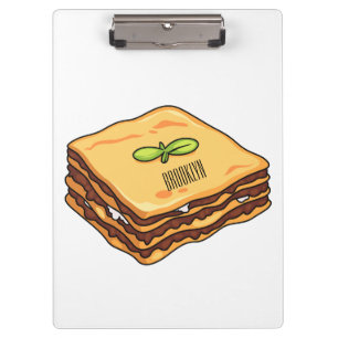 Lasagne cartoon illustration clipboard
