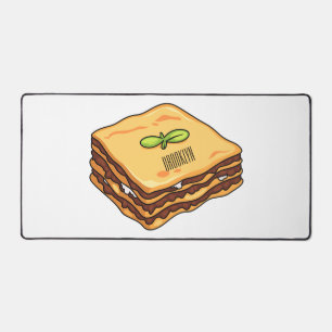 Lasagne cartoon illustration desk mat