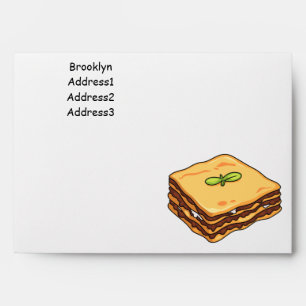 Lasagne cartoon illustration envelope