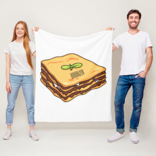 Lasagne cartoon illustration fleece blanket