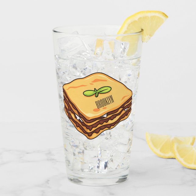 Lasagne cartoon illustration glass (Back Ice)
