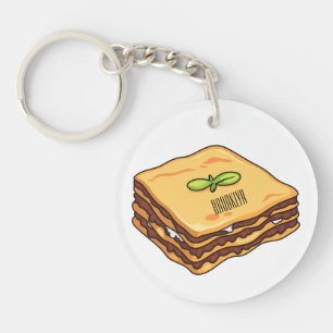 Lasagne cartoon illustration key ring