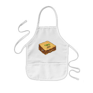 Lasagne cartoon illustration kids apron