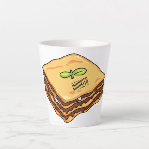 Lasagne cartoon illustration latte mug