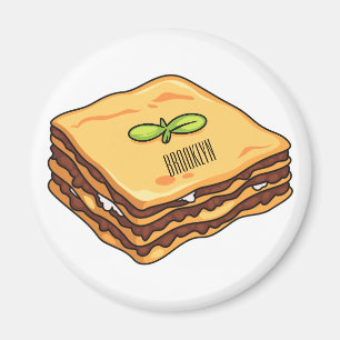 Lasagne cartoon illustration magnet