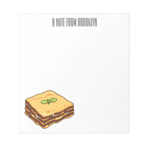 Lasagne cartoon illustration  notepad