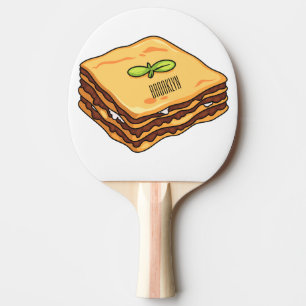 Lasagne cartoon illustration ping pong paddle